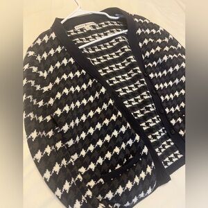 Tommy Hilfiger Navy Blue and White Patterned Cardigan